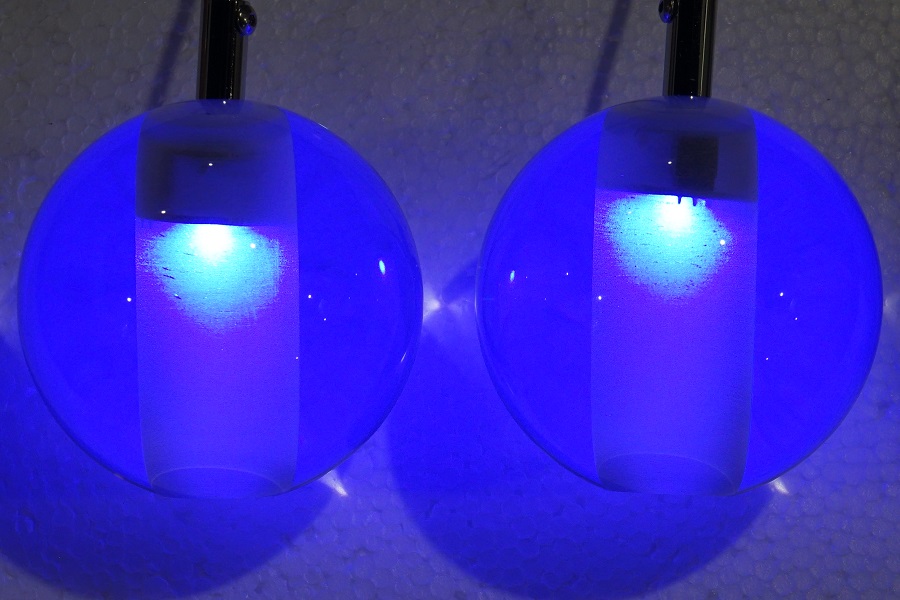 glass globe led blue